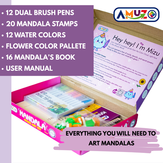Mandala Magic Art Kit – DIY Craft Set with Brush Pens & Stamps