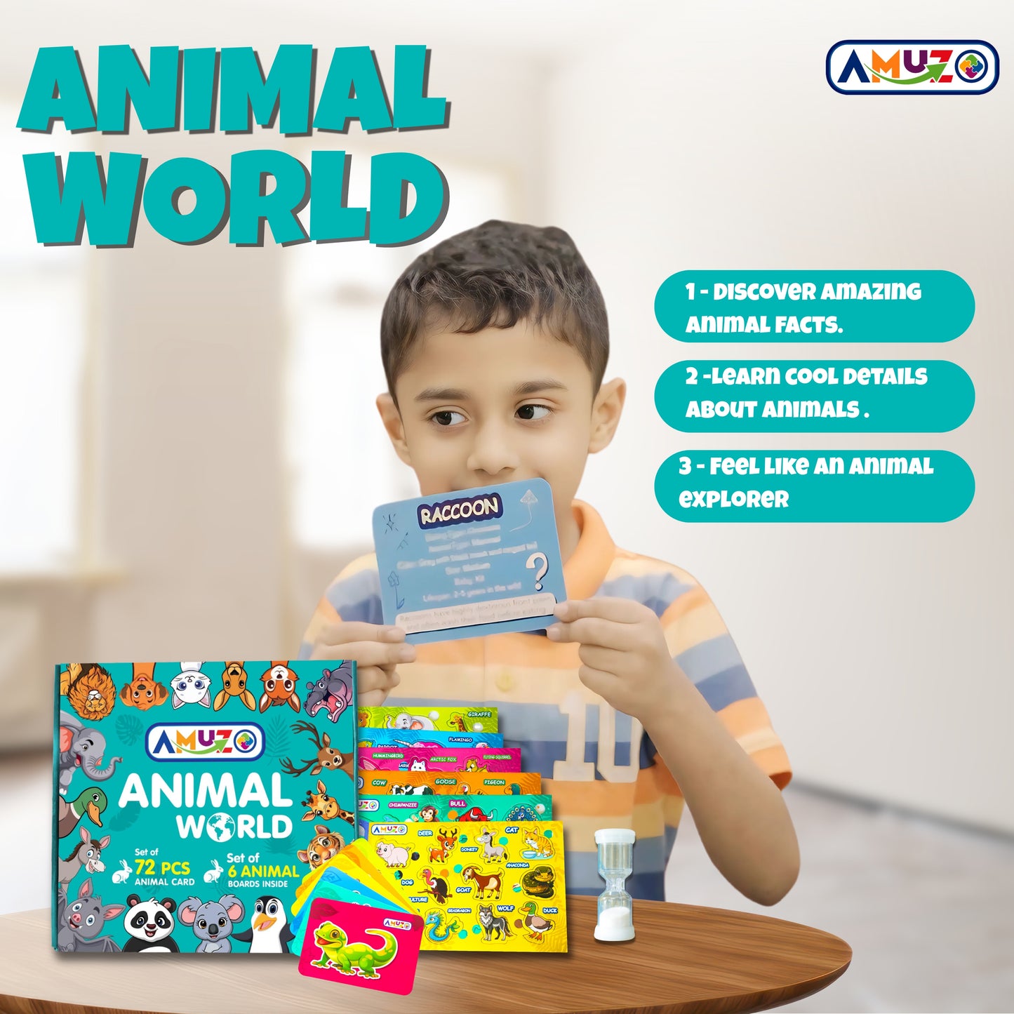 Animal World – Learn 72 animals | Puzzle, flash cards and timer