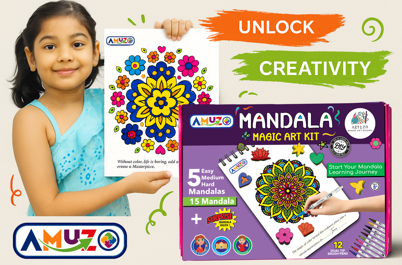 Mandala Magic Art Kit – DIY Craft Set with Brush Pens & Stamps