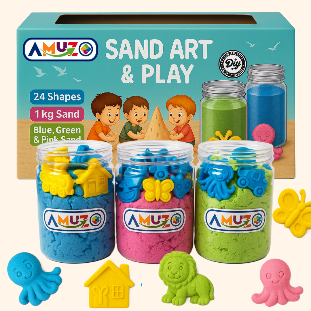 Sand Art and Play – 3 Colors kinetic sand | 24 shapes | 1kg kinetic sand