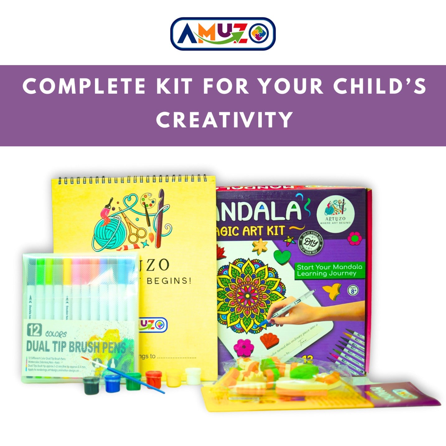Mandala Magic Art Kit – DIY Craft Set with Brush Pens & Stamps