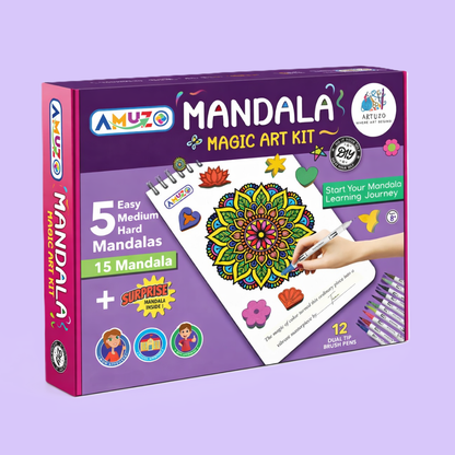 Mandala Magic Art Kit – DIY Craft Set with Brush Pens & Stamps