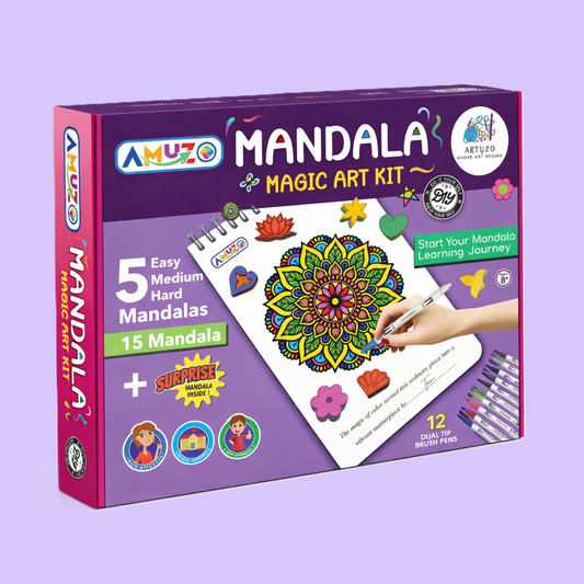 Mandala Magic Art Kit – DIY Craft Set with Brush Pens & Stamps