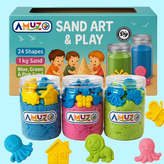 Sand Art and Play – 3 Colors kinetic sand | 24 shapes | 1kg kinetic sand
