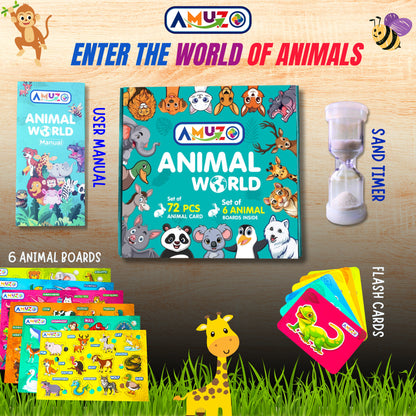 Animal World – Learn 72 animals | Puzzle, flash cards and timer