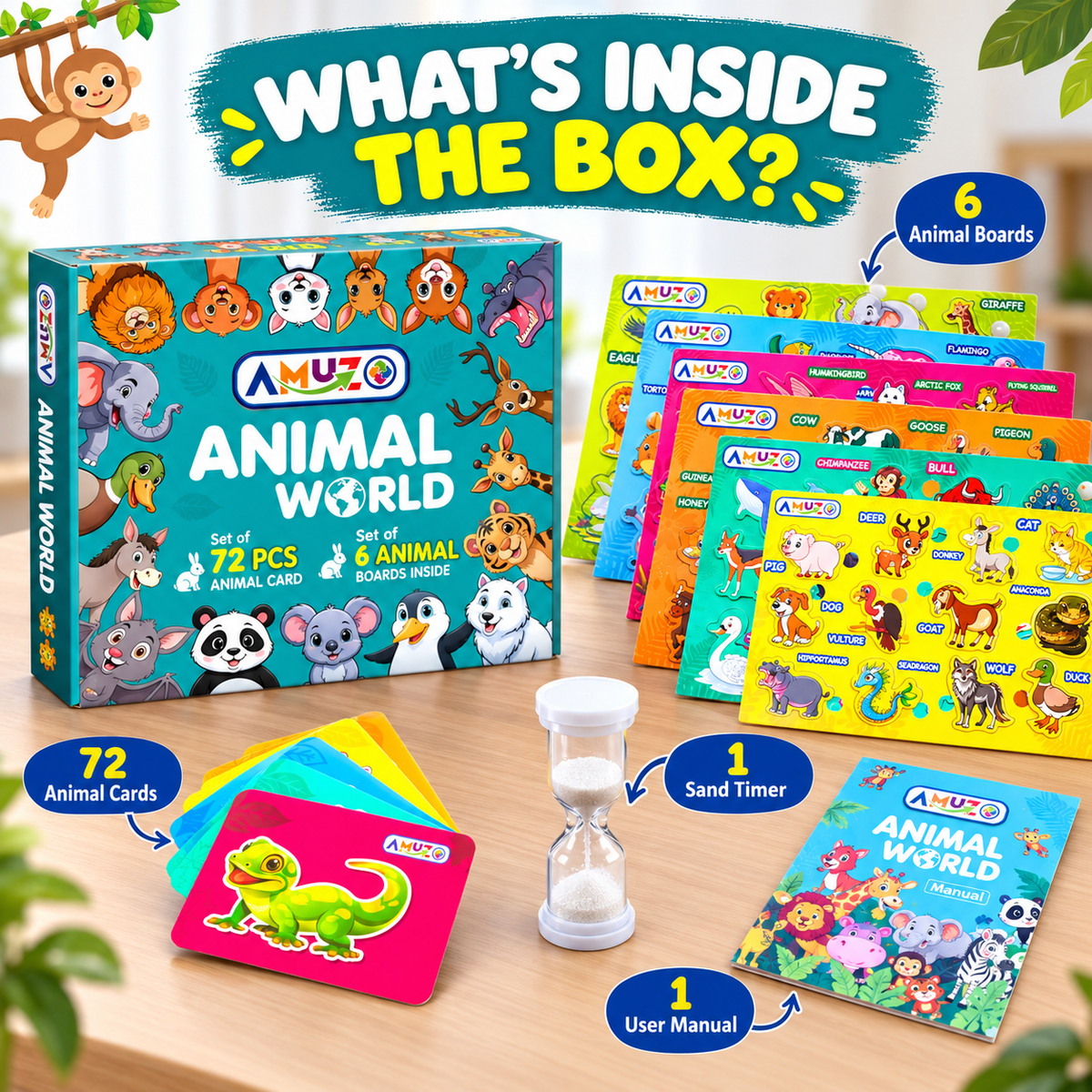 Animal World – Learn 72 animals | Puzzle, flash cards and timer