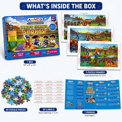 Amuzo India's Famous Sports Learning Puzzle