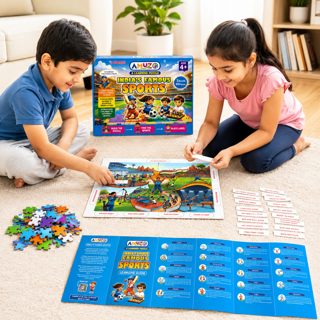 Amuzo India's Famous Sports Learning Puzzle