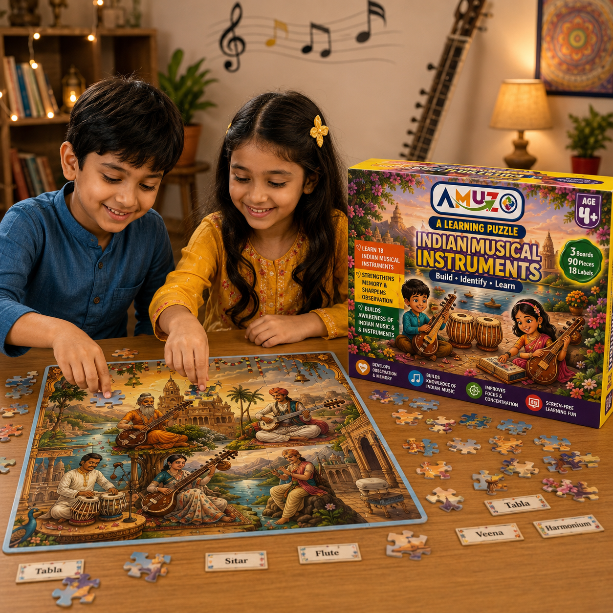 Amuzo Indian Traditional Music Learning Puzzle