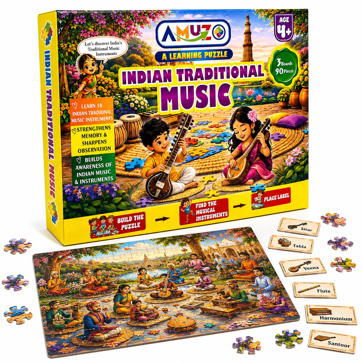 Amuzo Indian Traditional Music Learning Puzzle