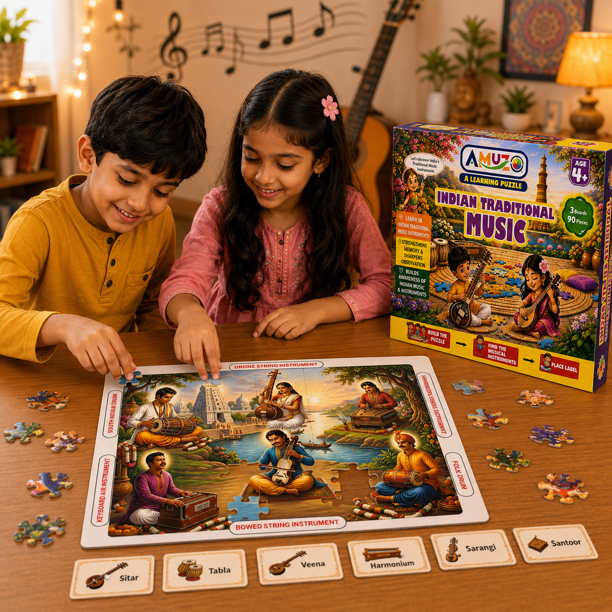 Amuzo Indian Traditional Music Learning Puzzle