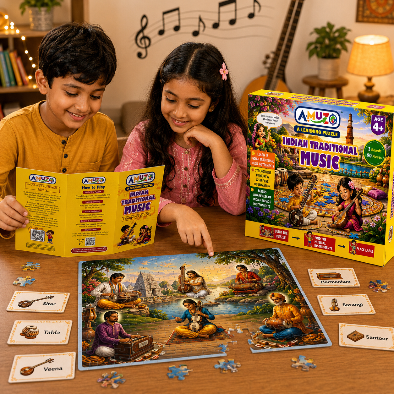 Amuzo Indian Traditional Music Learning Puzzle