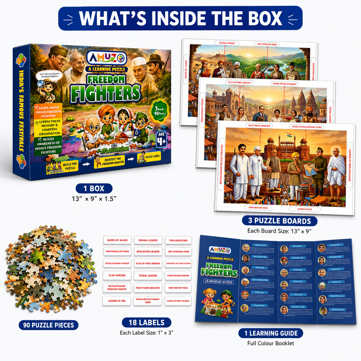 Amuzo Freedom Fighters Learning Puzzle