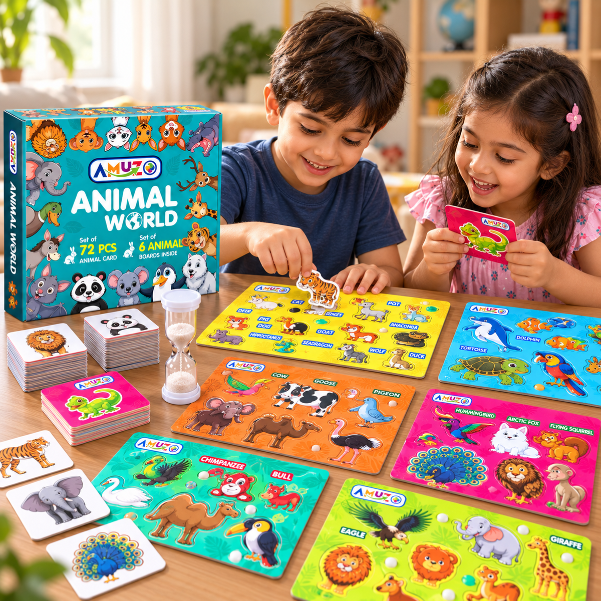 Animal World – Learn 72 animals | Puzzle, flash cards and timer
