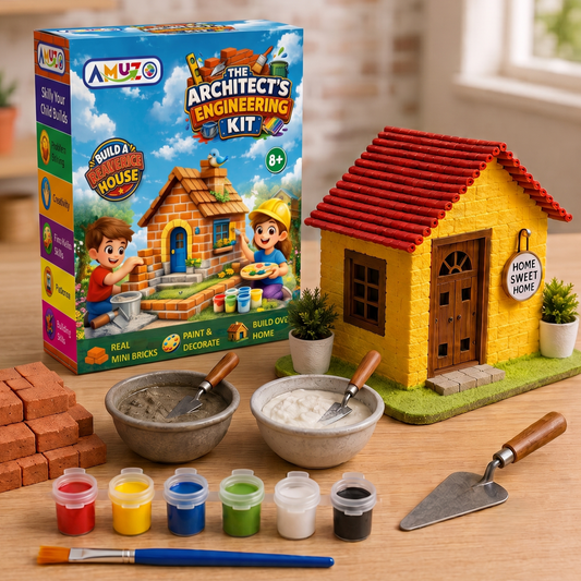 Amuzo Build Your Own Real Brick House Activity Kit